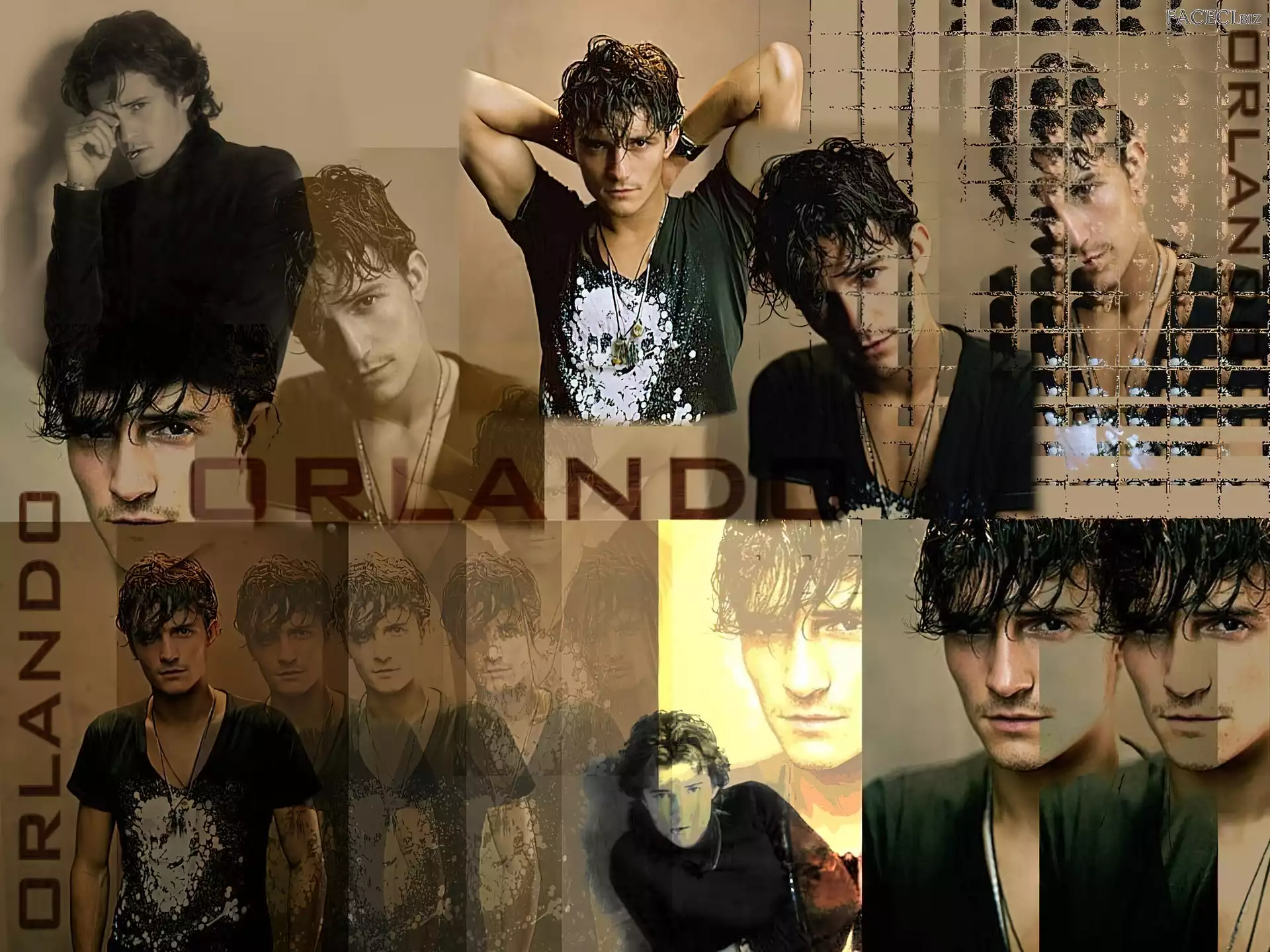 Orlando Bloom, mokre włosy